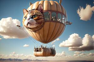 cat shape air balloon illustration photo