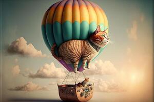 cat shape air balloon illustration photo