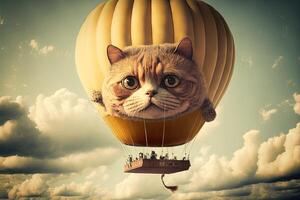 cat shape air balloon illustration photo