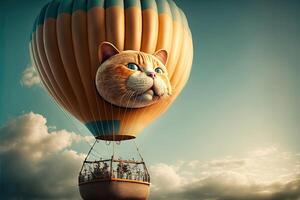 cat shape air balloon illustration photo