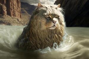 Moses Cat as famous historic character illustration photo