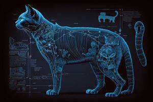 Cat blueprint illustration photo