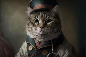 cat doctor llustration photo