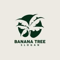 Banana Tree Logo, Banana Tree Simple Silhouette Design, Plant Icon Symbol Vector Illustration