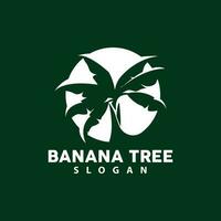 Banana Tree Logo, Banana Tree Simple Silhouette Design, Plant Icon Symbol Vector Illustration