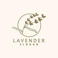 Lavender Logo, Simple Elegant Purple Flower Plant Vector, Greeting Card Design, Banner, Flower Ornament, Lavender Hand Drawn Wedding, Icon Symbol Illustration vector