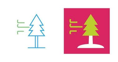 Tree with Wind Vector Icon