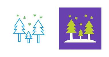 Snowing in trees Vector Icon