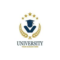 plantilla de diseño de logotipo de escuela y curso de academia universitaria vector