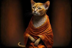 cat hari krishna monk illustration photo