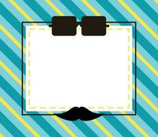 father's day background, glasses and mustache icon with free space for text. Template for banner, poster, social media, web, greeting card. vector