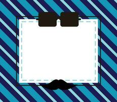 del padre día fondo, lentes y Bigote icono con gratis espacio para texto. modelo para bandera, póster, social medios de comunicación, web, saludo tarjeta. vector