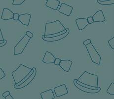 Father's day background with hat, tie and glasses icon pattern, template for banner, greeting card, web, social media, gift wrapping. vector