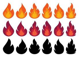 fire icon set with attractive color, vector design for energy, nature, environment.
