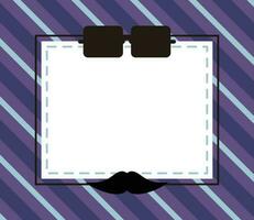 del padre día fondo, lentes y Bigote icono con gratis espacio para texto. modelo para bandera, póster, social medios de comunicación, web, saludo tarjeta. vector