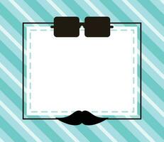 father's day background, glasses and mustache icon with free space for text. Template for banner, poster, social media, web, greeting card. vector