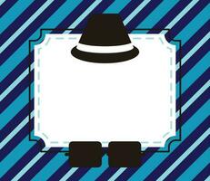 father's day background, hat and glasses icon with free space for text. Template for banner, poster, social media, web, greeting card. vector