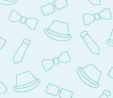 Father's day background with hat, tie and glasses icon pattern, template for banner, greeting card, web, social media, gift wrapping. vector