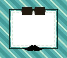 father's day background, glasses and mustache icon with free space for text. Template for banner, poster, social media, web, greeting card. vector