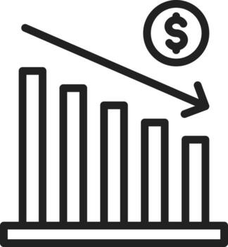 Decrease icon vector image.