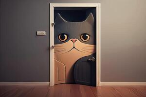 Cat shape door illustration photo
