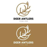 Deer Horn Logo, Animal Vector, Minimalist Simple Design, Illustration Symbol Icon vector