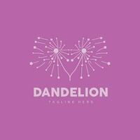 Dandelion Logo, Vector Plant Dandelion flower, Design Icon Template