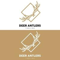 Deer Horn Logo, Animal Vector, Minimalist Simple Design, Illustration Symbol Icon vector