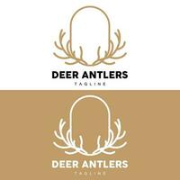 Deer Horn Logo, Animal Vector, Minimalist Simple Design, Illustration Symbol Icon vector