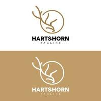 Deer Horn Logo, Animal Vector, Minimalist Simple Design, Illustration Symbol Icon vector