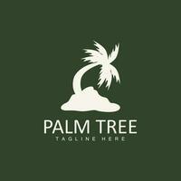 Coconut Tree Logo, Palm Tree Sunset Beach Vector, Elegant Minimalist Simple Design, Symbol Template Icon vector