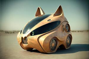 Car shaped like a cat illustration photo