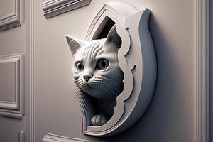 Cat shape door illustration photo