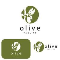 Olive Logo, Olive Oil Plant Vector, Natural Herbal Health Medicine Design, Illustration Template Icon vector