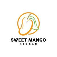 Mango Logo, Fresh Fruit Vector, Abstract Line Style Design, Icon Template Illustration vector