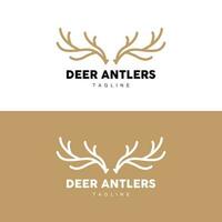 Deer Horn Logo, Animal Vector, Minimalist Simple Design, Illustration Symbol Icon vector