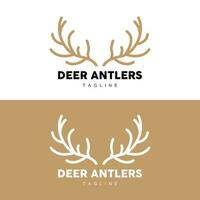 Deer Horn Logo, Animal Vector, Minimalist Simple Design, Illustration Symbol Icon vector