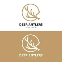 Deer Horn Logo, Animal Vector, Minimalist Simple Design, Illustration Symbol Icon vector