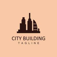 Skyline Logo, Simple Modern Design of Skyscrapers, Vector Cityscape Buildings, Icon Silhouette Illustration