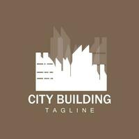 Skyline Logo, Simple Modern Design of Skyscrapers, Vector Cityscape Buildings, Icon Silhouette Illustration