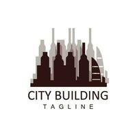 Skyline Logo, Simple Modern Design of Skyscrapers, Vector Cityscape Buildings, Icon Silhouette Illustration