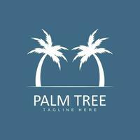 Coconut Tree Logo, Palm Tree Sunset Beach Vector, Elegant Minimalist Simple Design, Symbol Template Icon vector