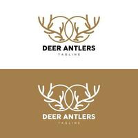 Deer Horn Logo, Animal Vector, Minimalist Simple Design, Illustration Symbol Icon vector