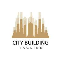 Skyline Logo, Simple Modern Design of Skyscrapers, Vector Cityscape Buildings, Icon Silhouette Illustration