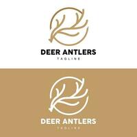 Deer Horn Logo, Animal Vector, Minimalist Simple Design, Illustration Symbol Icon vector