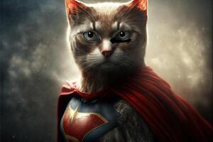 superhero cat illustration photo