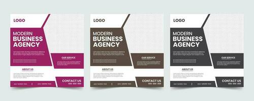 Professional look print square web banner layout template vector