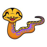 Cute purple albino tiger reticulated python cartoon vector