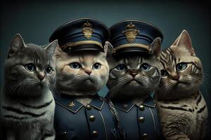 cat as policeman illustration photo