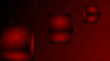 Red color 3d rotating cube background video